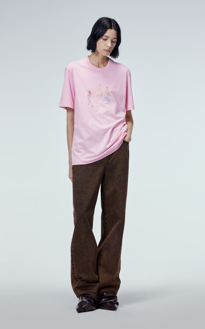 T-shirt / JNBY Funny Illustration Printed Round Neck T-shirt