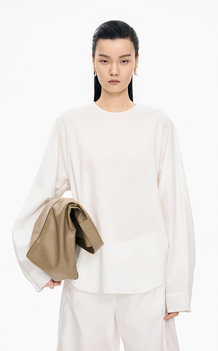Shirt / JNBY Loose Cotton & Mulberry Silk Top