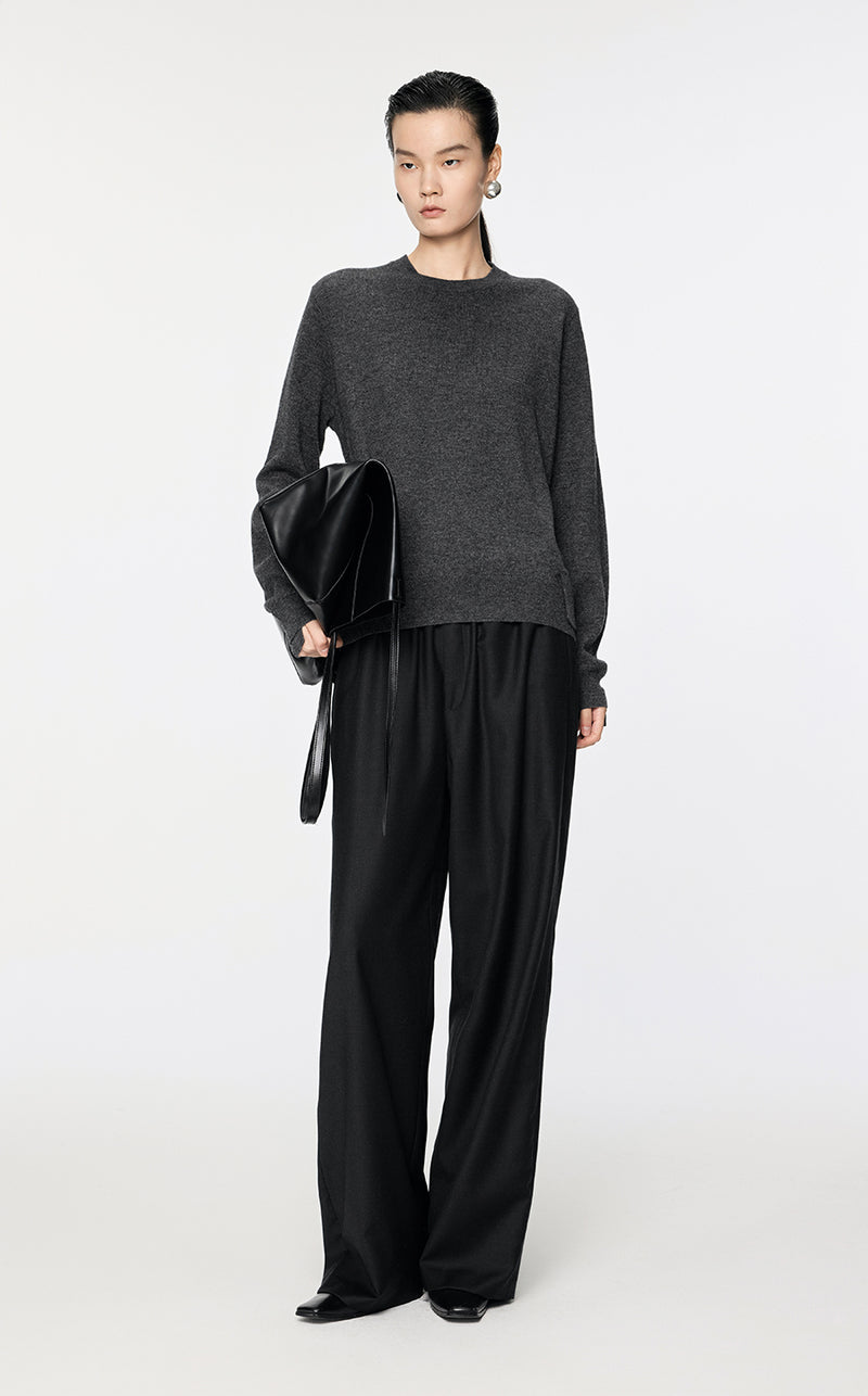 Sweater / JNBY Asymmetrical Wool & Yak Sweater Dark gray