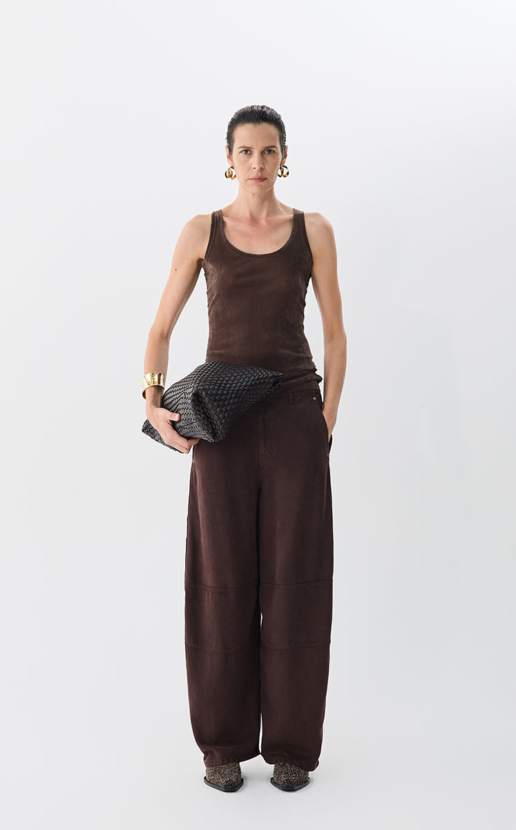 Vest / JNBY Sheer Velvet Mesh Tank Brown
