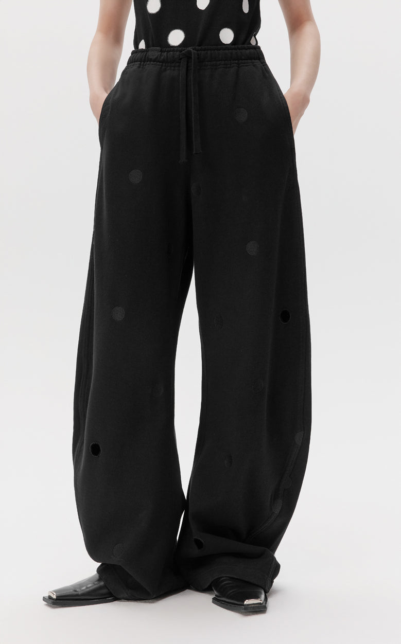 Pants / JNBY Wide-leg Polka-dot Loose Fit Casual Pants(100% cotton) Black