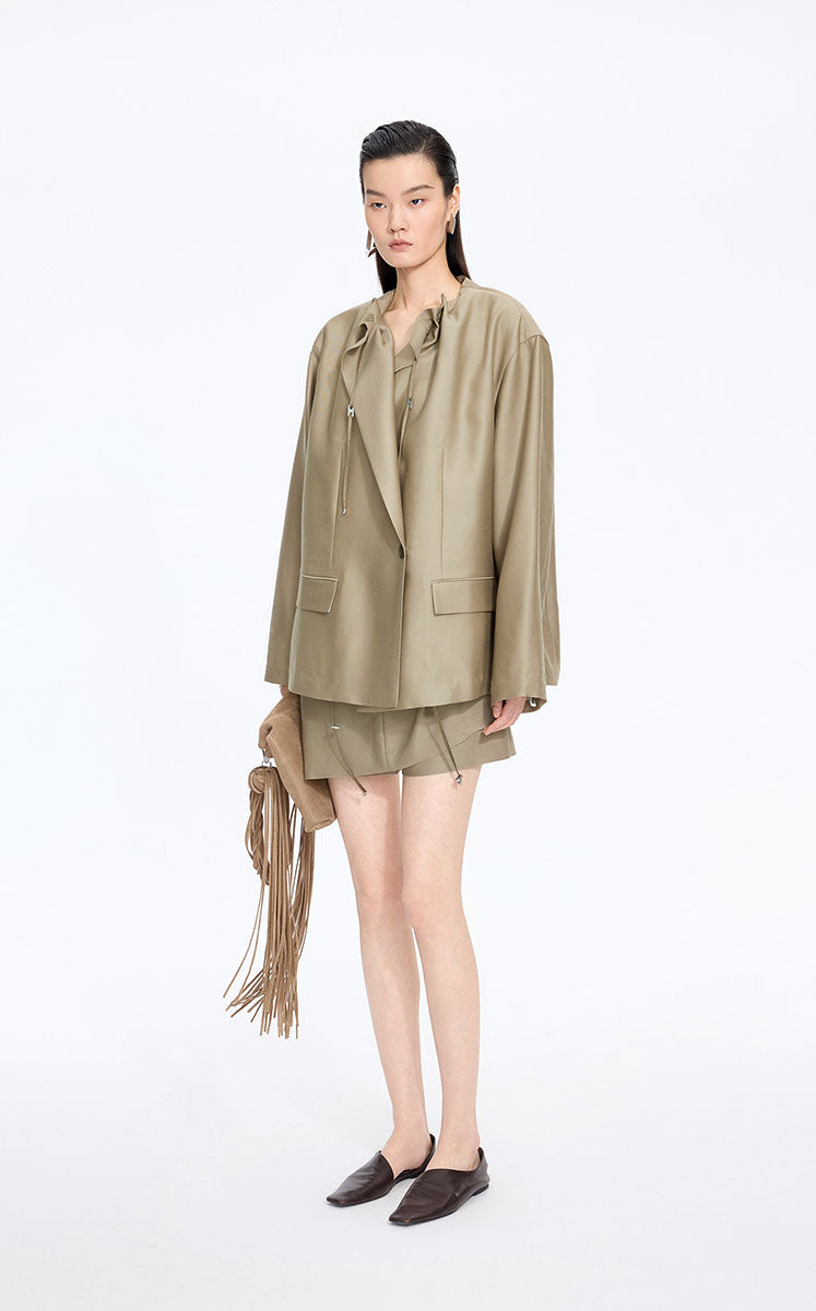 Blazer / JNBY Oversize Drawstring Collarless Blazer