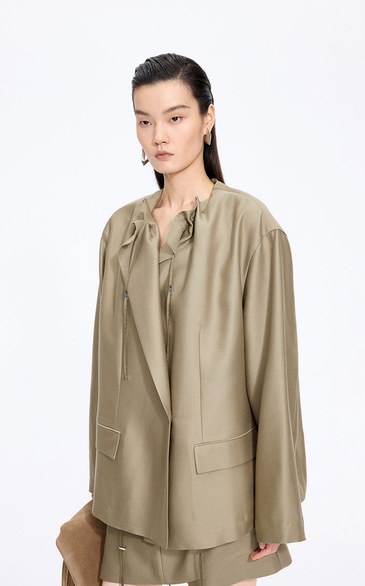 Blazer / JNBY Oversize Drawstring Collarless Blazer