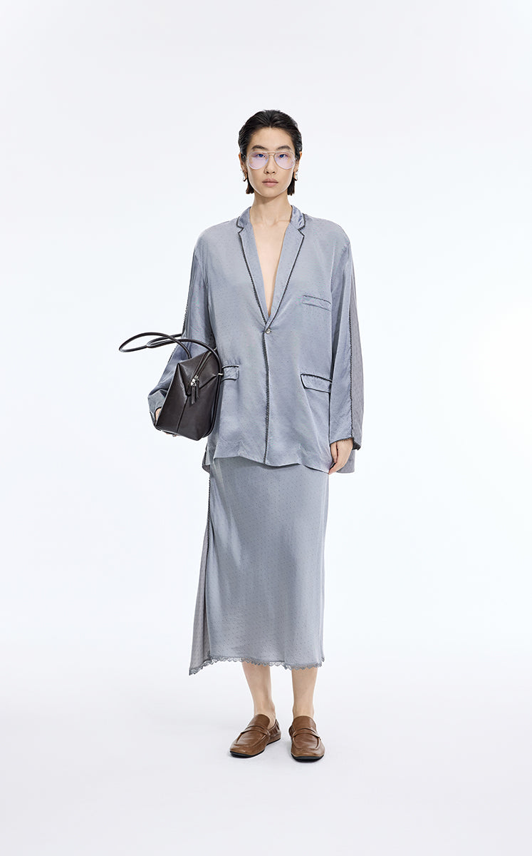 Blazer / JNBY Relaxed Polka Jacquard Cupro Blazer Grey