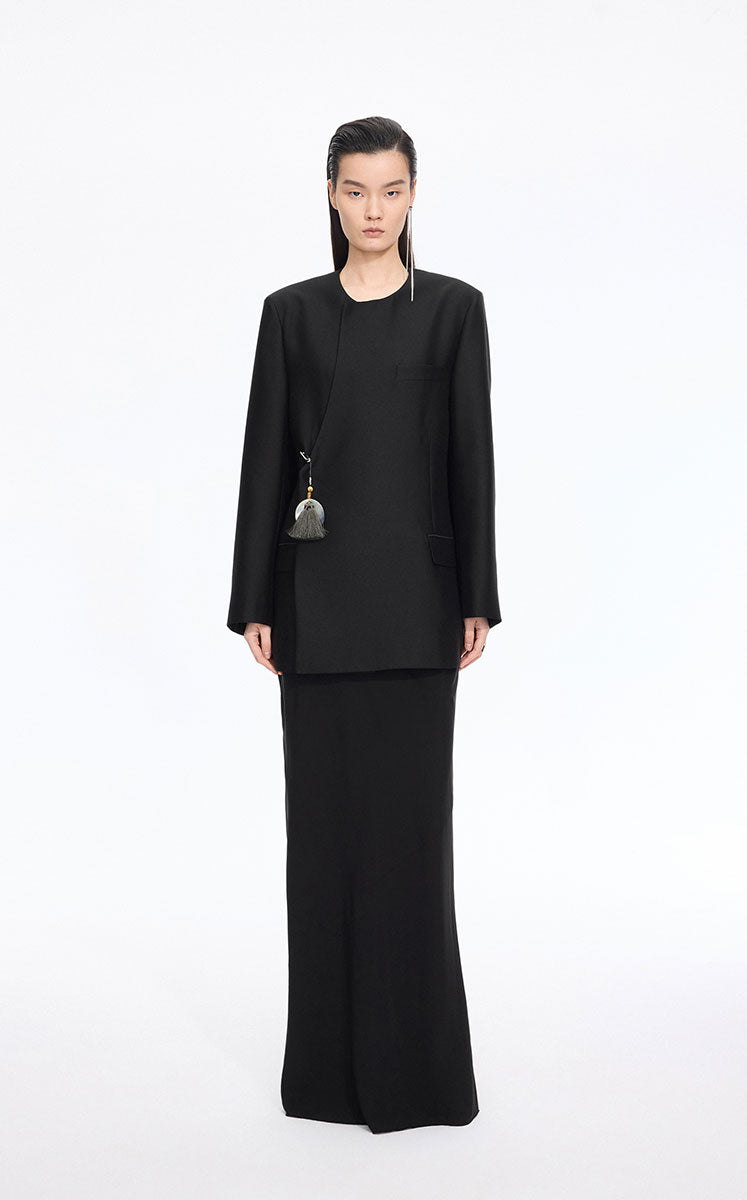 Blazer / JNBY Wool -Silk Blend Relaxed Blazer Black