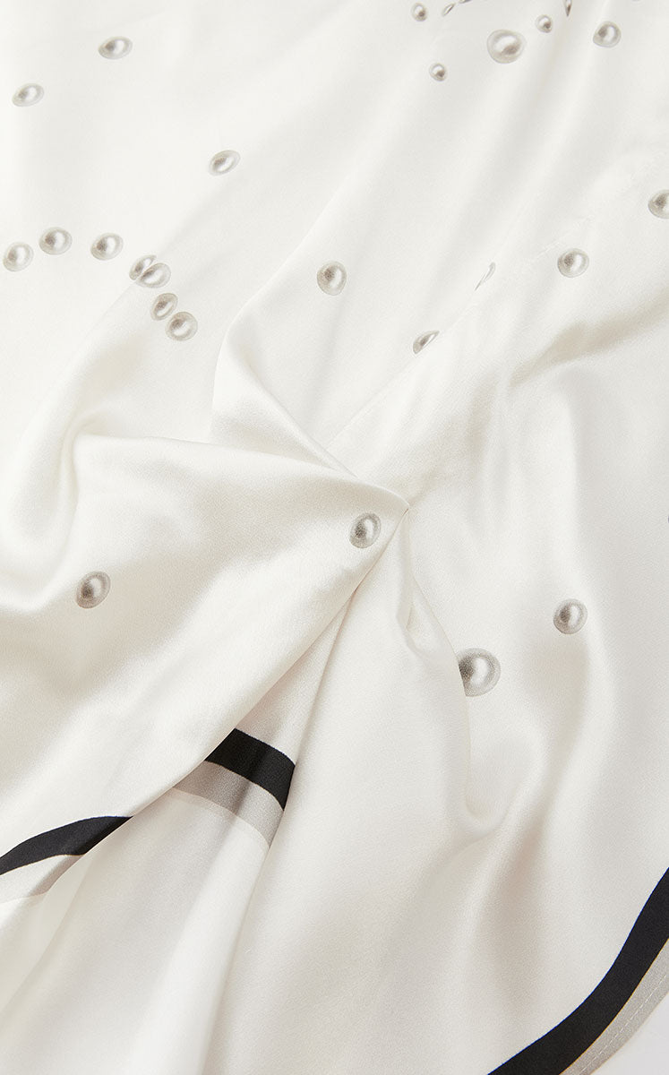 Blouse / JNBY Silk Boat Neck Pearl Print Top