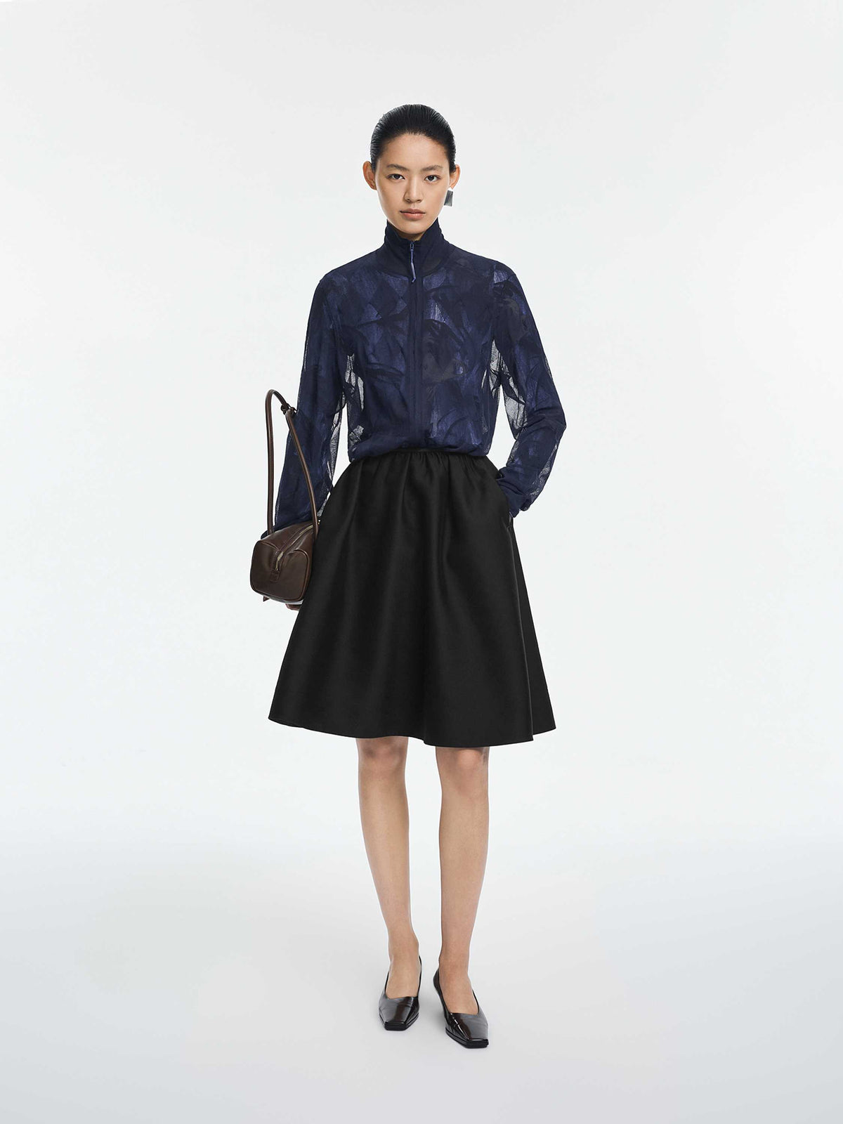 Cardigan / JNBY Cotton Blend Textured Knit dark navy blue-2