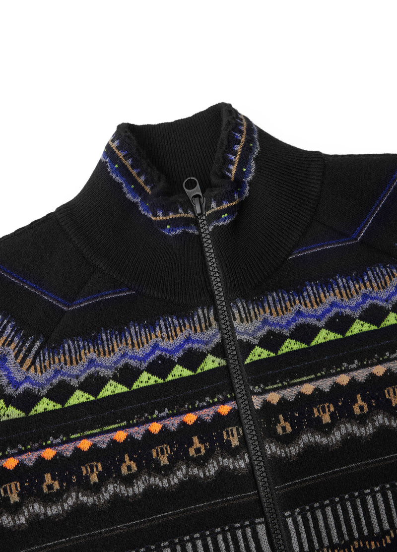 Cardigan / JNBY Merino Wool Cashmere Blend Jacquard Navy Mix-1
