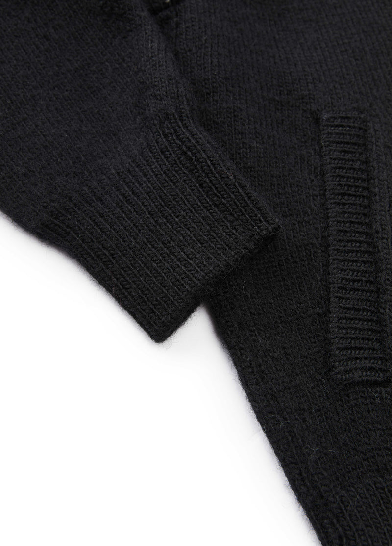 Cardigan / JNBY Wool Hooded Cropped Sweater Black-1