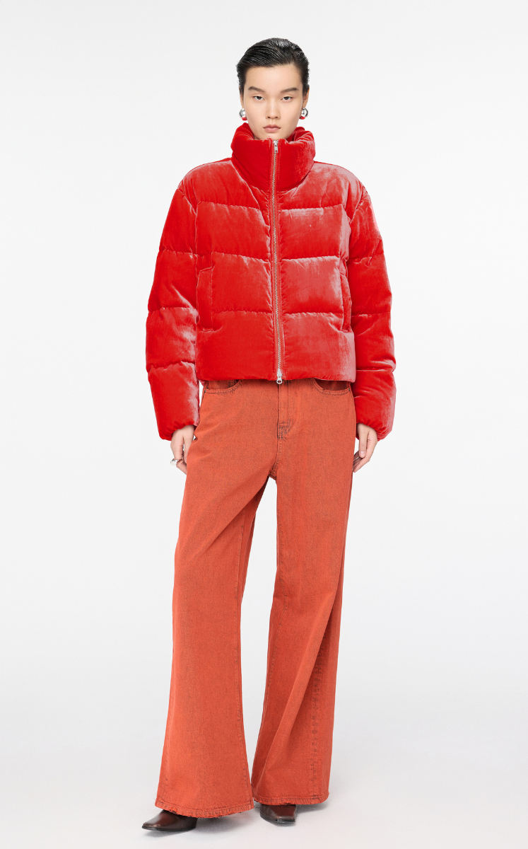 Coat / JNBY Silk-blend Puffer Jacket Red
