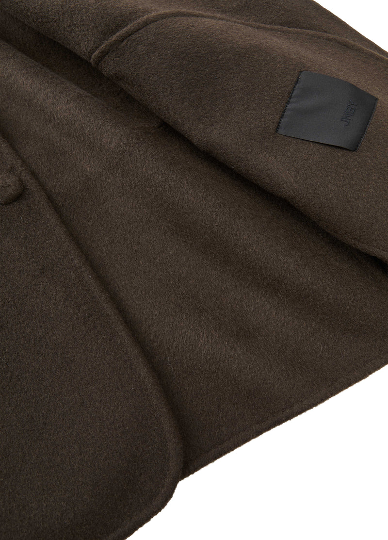 Coat / JNBY Oversized Wool Double-Face Blazer Dark Brown Green-2