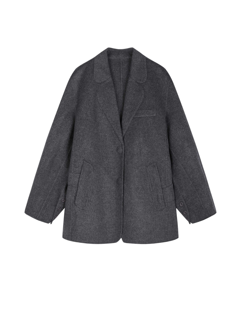 Coat / JNBY Oversized Wool Double-Face Blazer Heather Grey-1