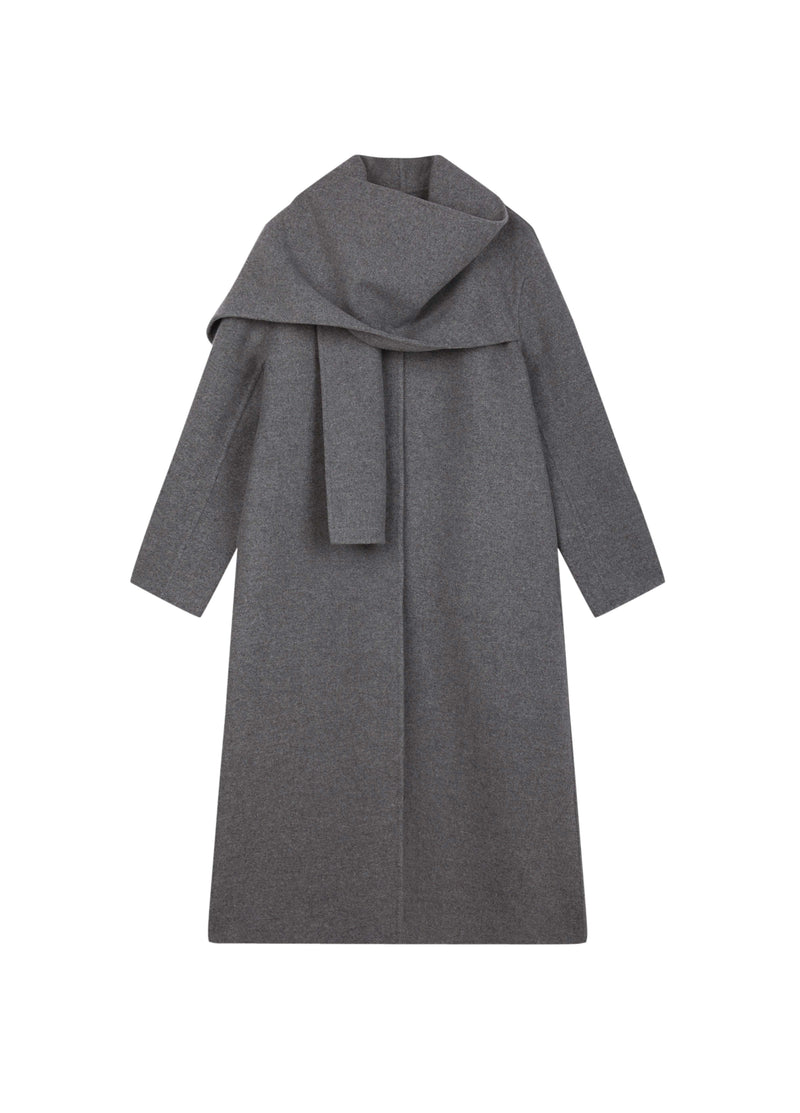 Coat / JNBY Wool Blend Double-Face Long Coat Grey-1