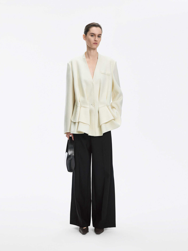 Coat / JNBY Wool Double-Faced X-Silhouette Blazer ivory white-1