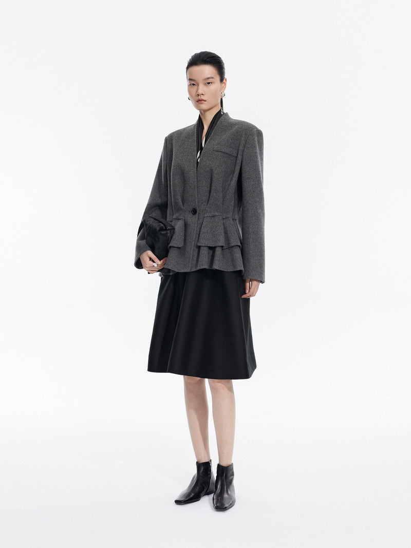 Coat / JNBY Wool Double-Faced X-Silhouette Blazer miscellaneous gray-2