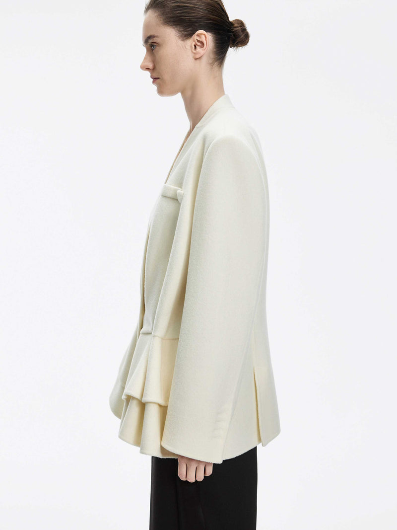 Coat / JNBY Wool Double-Faced X-Silhouette Blazer ivory white-1
