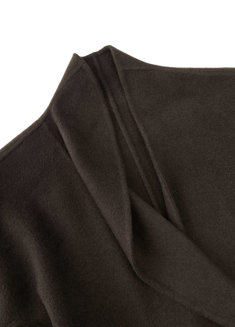 Coat / JNBY Wool Double-Faced X-Silhouette Coat Dark brown green-2