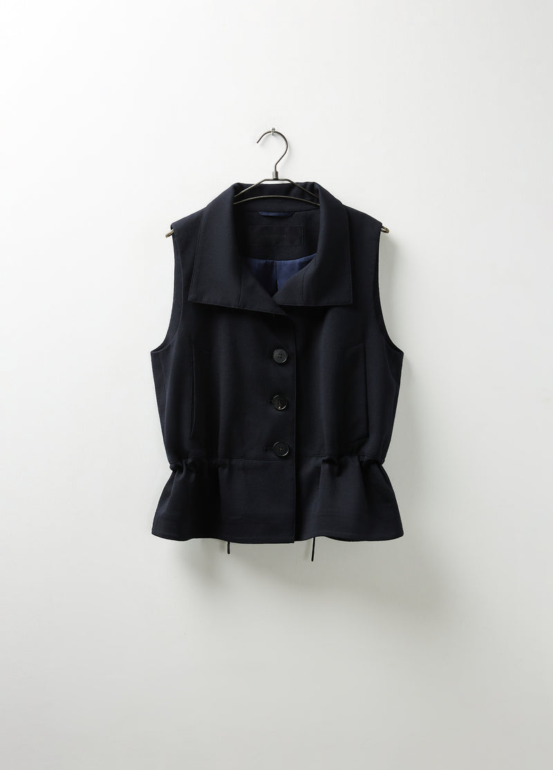 Vest / JNBY Wool Blend Stand Collar Sleeveless Vest