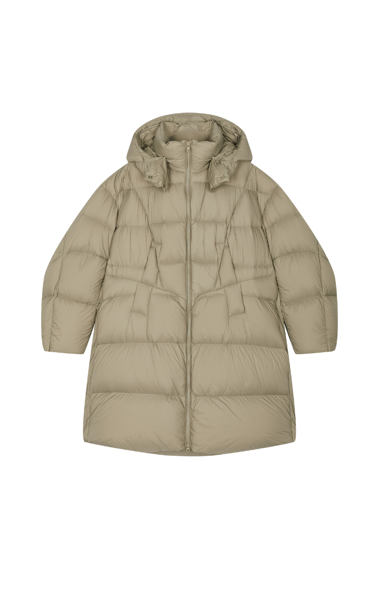 Down Coat / JNBY Deconstructed A-line Hooded Long Down Coat