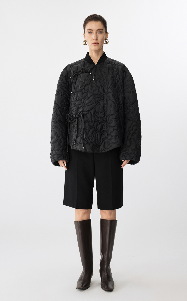 Down coat / JNBY Chinese Knot Oversized Quilted Down Jacket Benchy