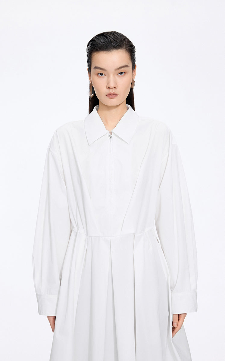Dress / JNBY A-Line Drawstring Front Zip Dress