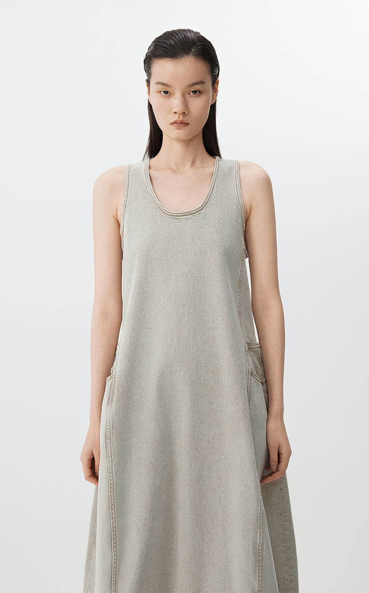Dress / JNBY Colorful Denim Sleeveless Dress