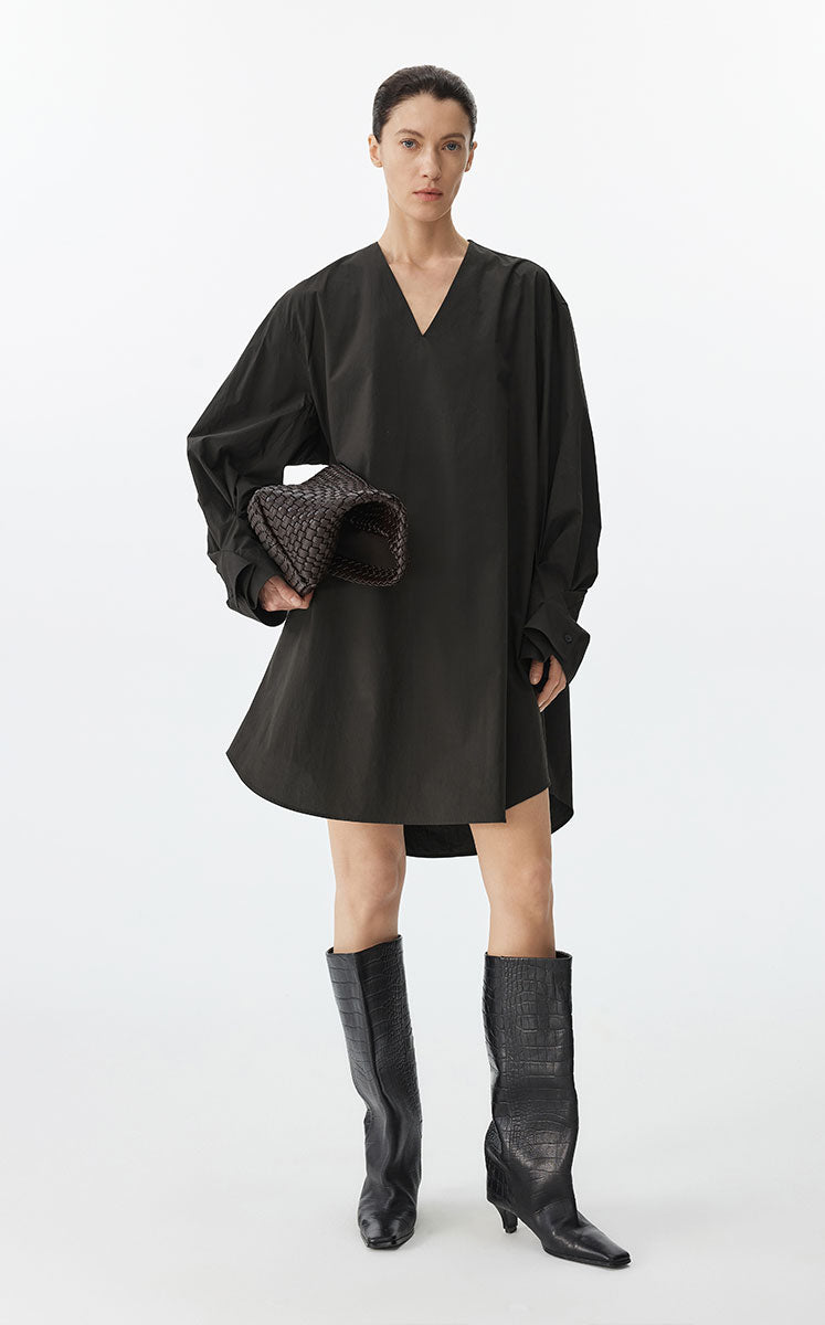 Dress / JNBY Cotton Long Sleeve Shirt Dress Black