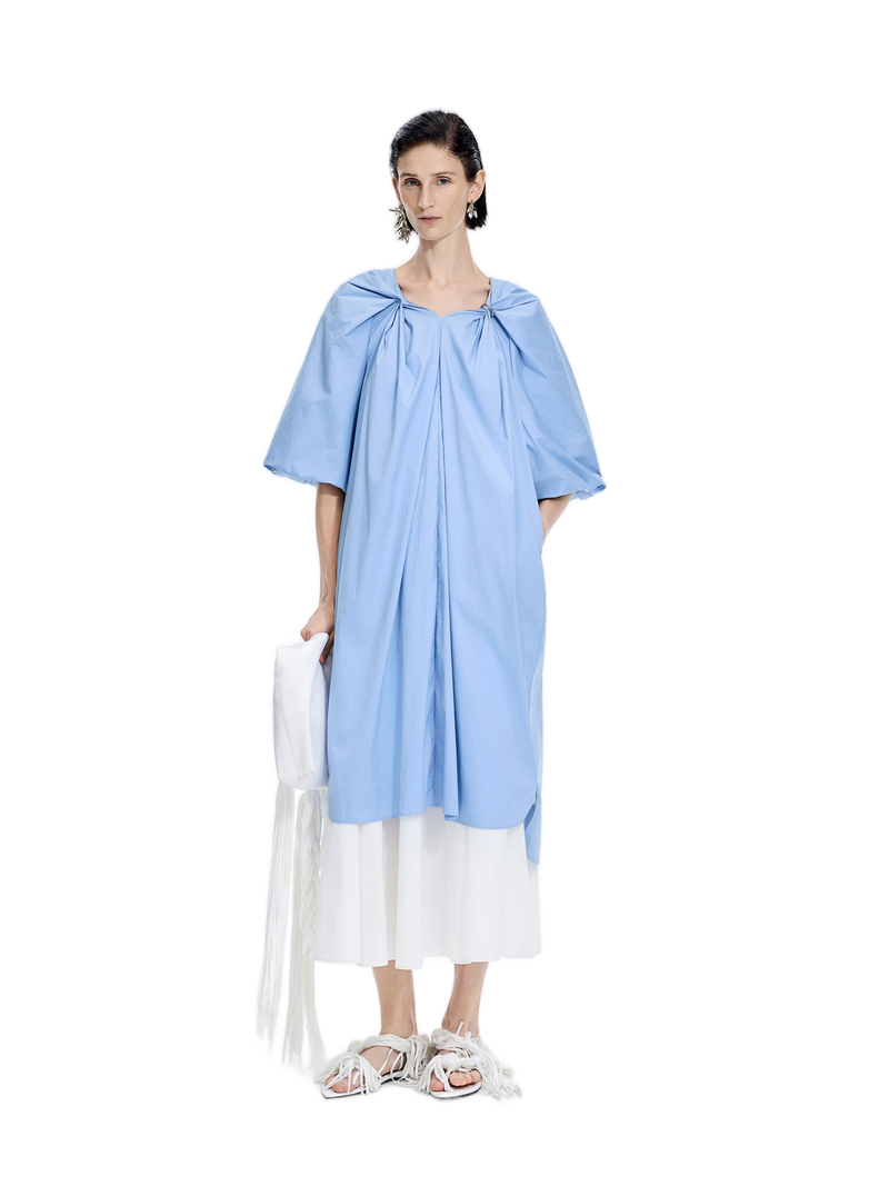 Dress / JNBY Cotton Poplin A-Line V-Neck Dress