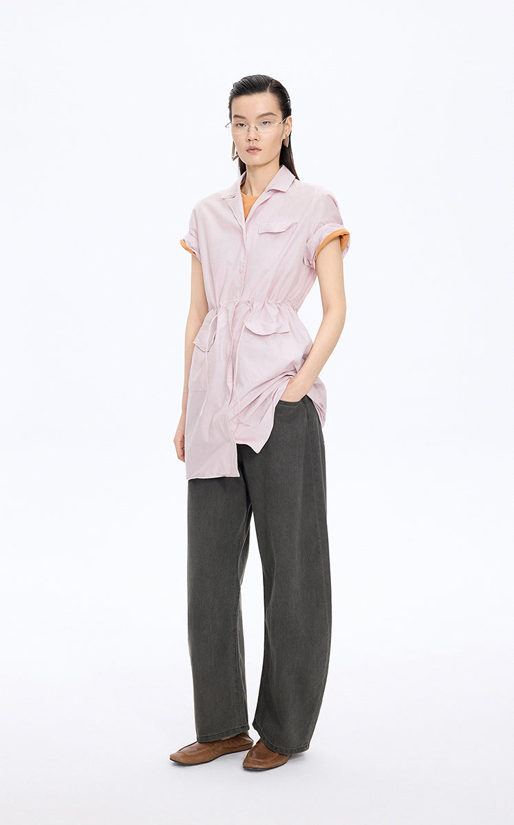 Dress / JNBY Cotton Silk A-Line Short Sleeve Dress