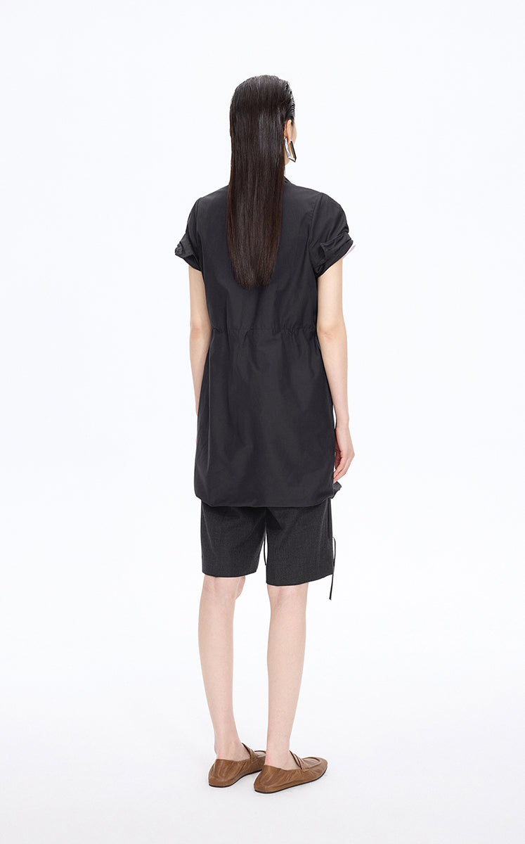 Dress / JNBY Cotton Silk A-Line Short Sleeve Dress