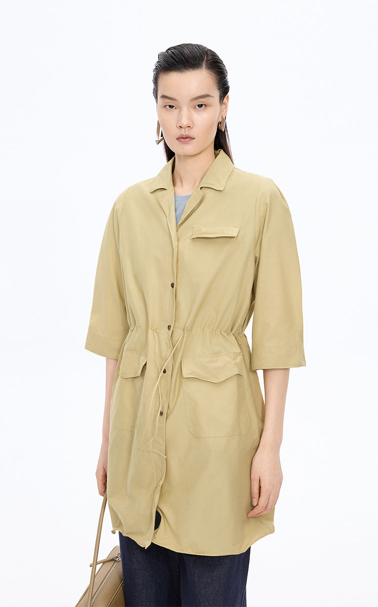 Dress / JNBY Cotton Silk A-Line Short Sleeve Dress