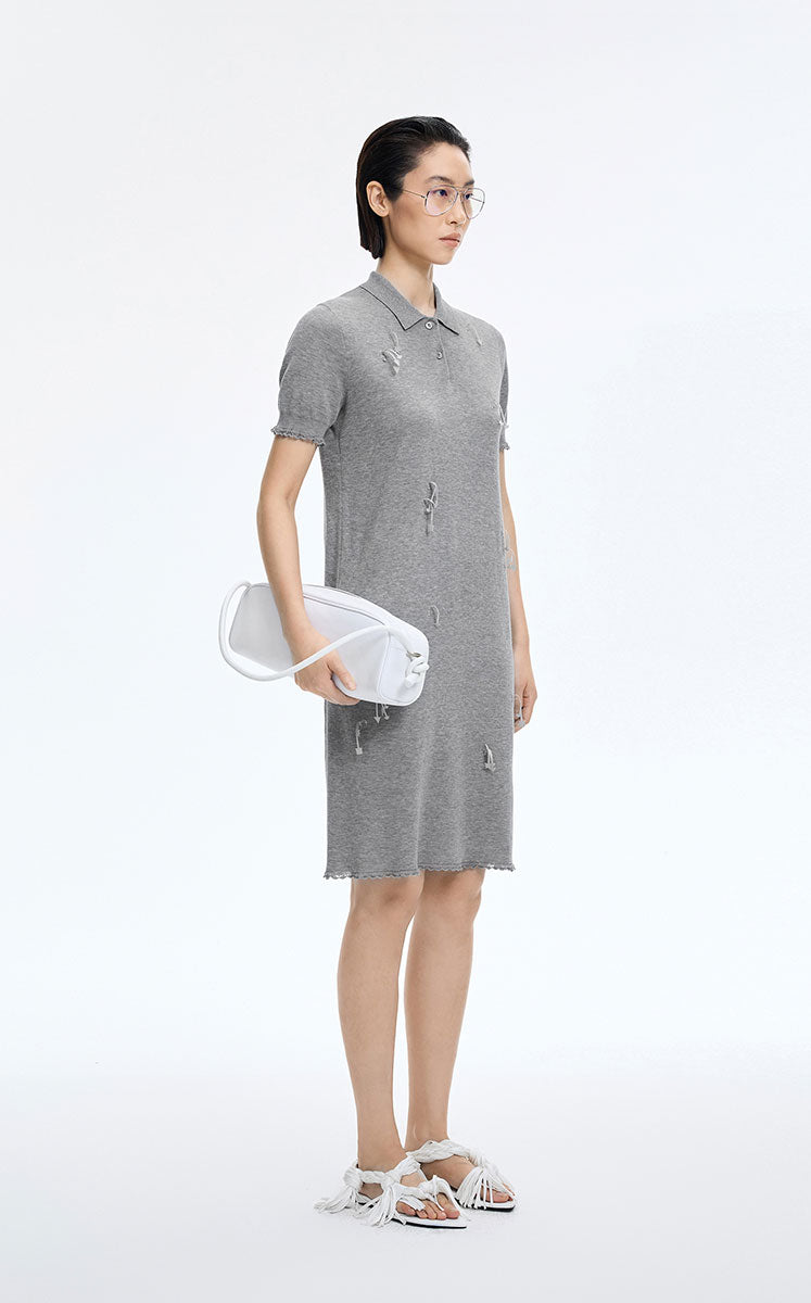 Dress / JNBY H-Line Cotton 3D Floral Tassels Dress