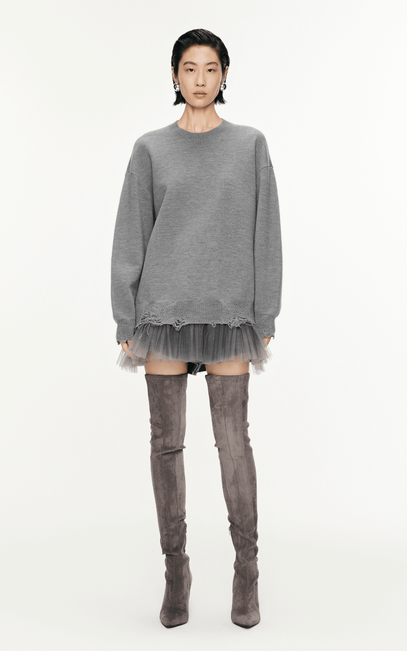 Dress / JNBY Long-Sleeved Sweater Wool Dress Grey
