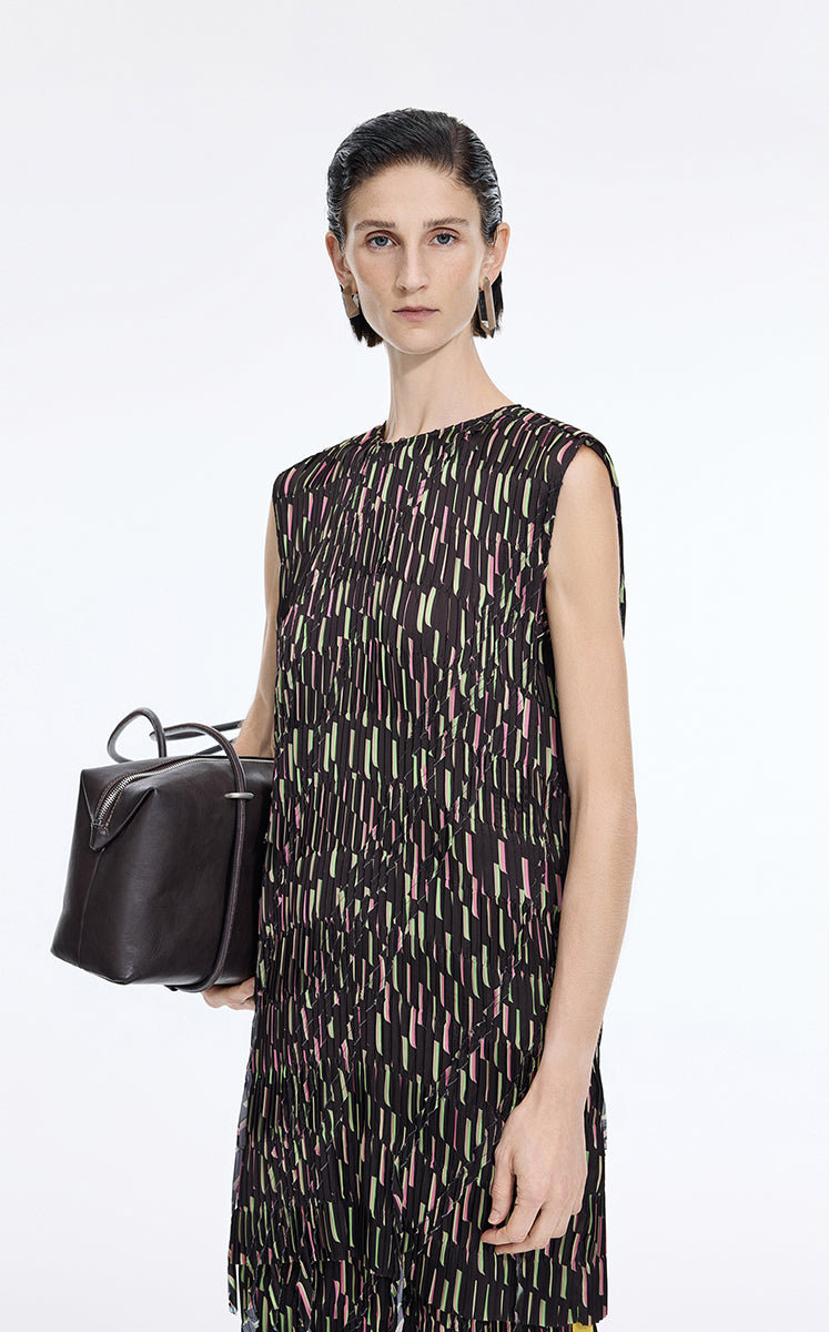 Dress / JNBY Pleated Fringe Hem Sleeveless Mini Dress
