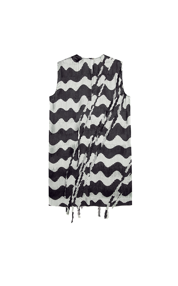 Dress / JNBY Pleated Fringe Hem Sleeveless Mini Dress