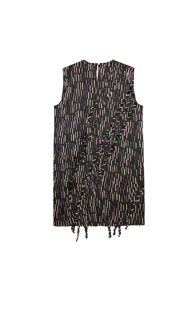 Dress / JNBY Pleated Fringe Hem Sleeveless Mini Dress