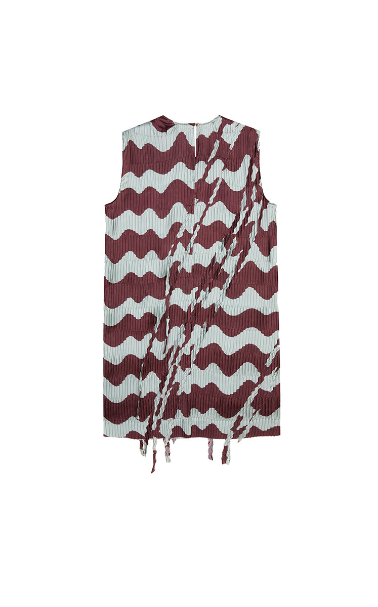Dress / JNBY Pleated Fringe Hem Sleeveless Mini Dress