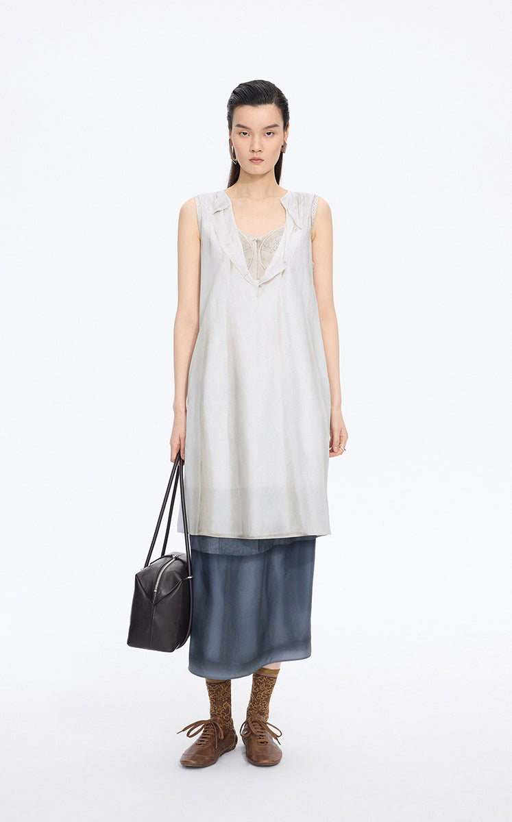 Dress / JNBY Printed A-Line Sleeveless Dress Greige