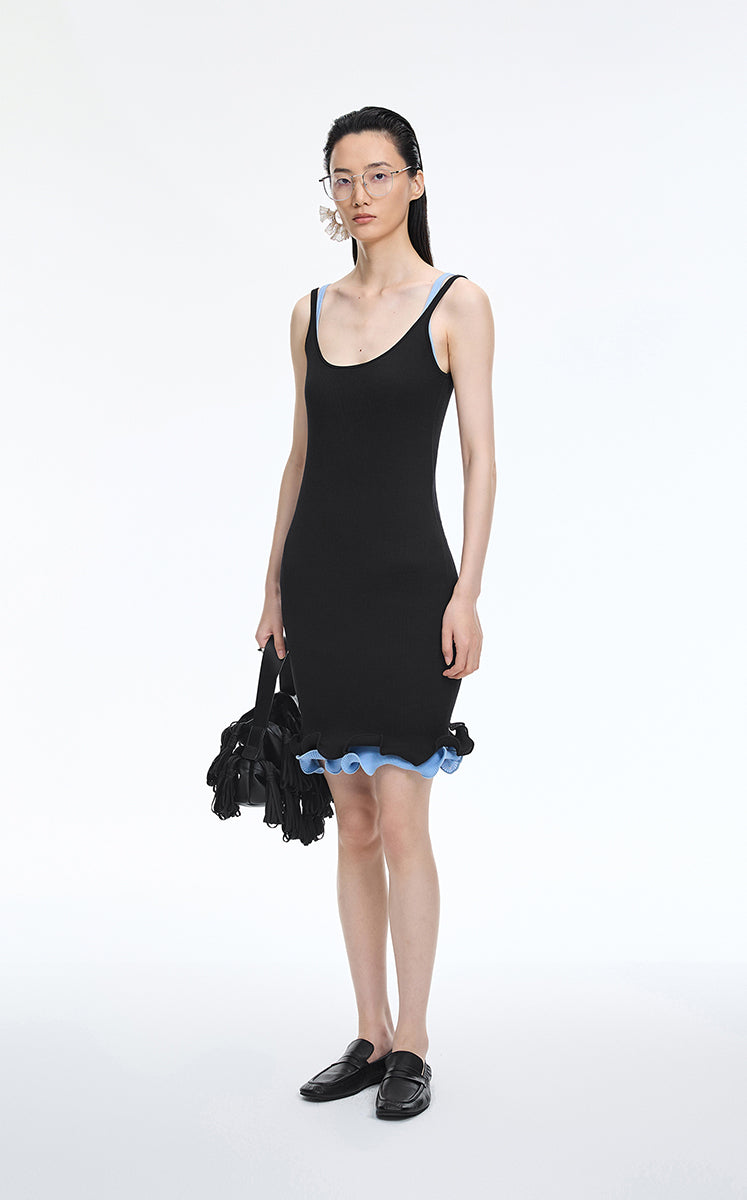 Dress / JNBY Ribbed Knit Strappy Slim Mini Dress