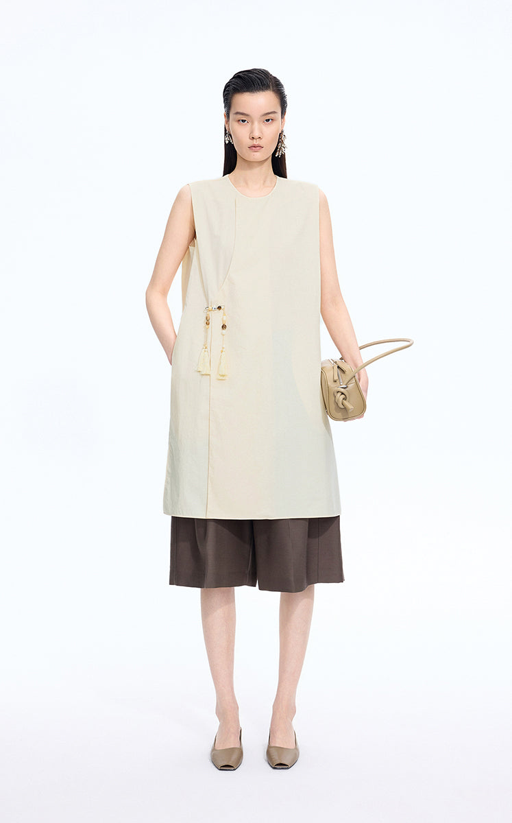 Dress / JNBY Silk-Cotton Sleeveless A-Line Dress Light Beige