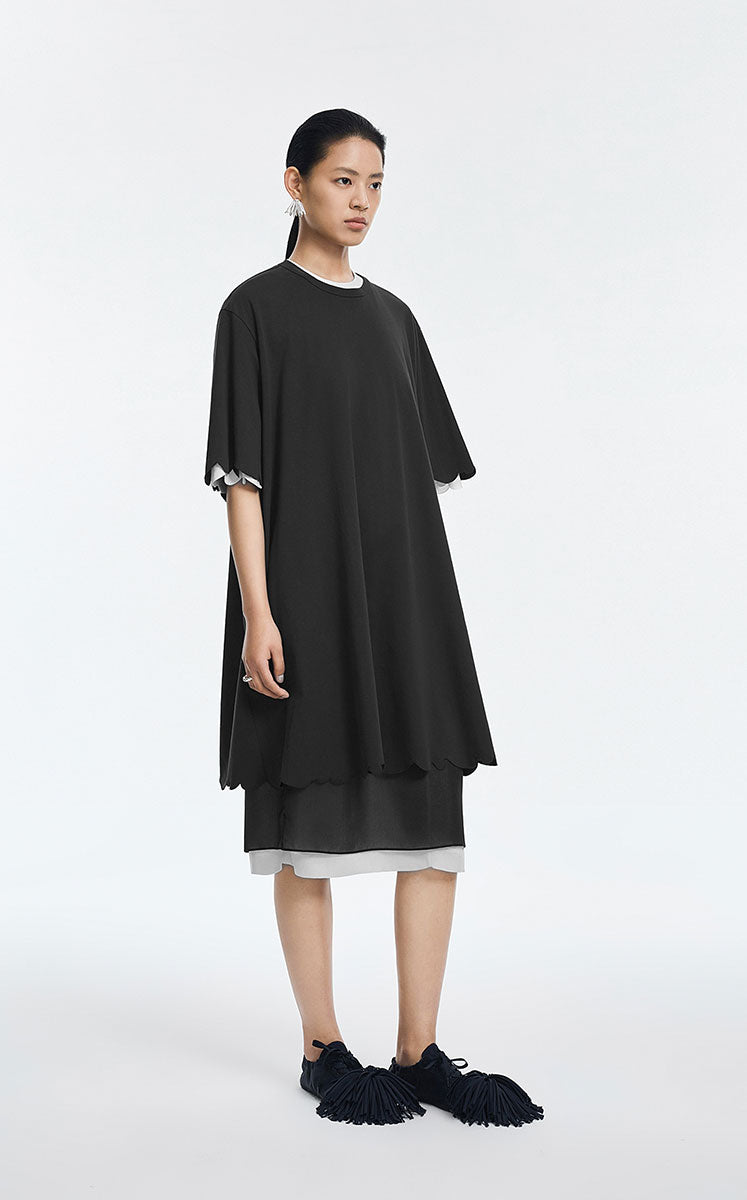 Dress / JNBY Cotton A-Line Short Sleeve Dress