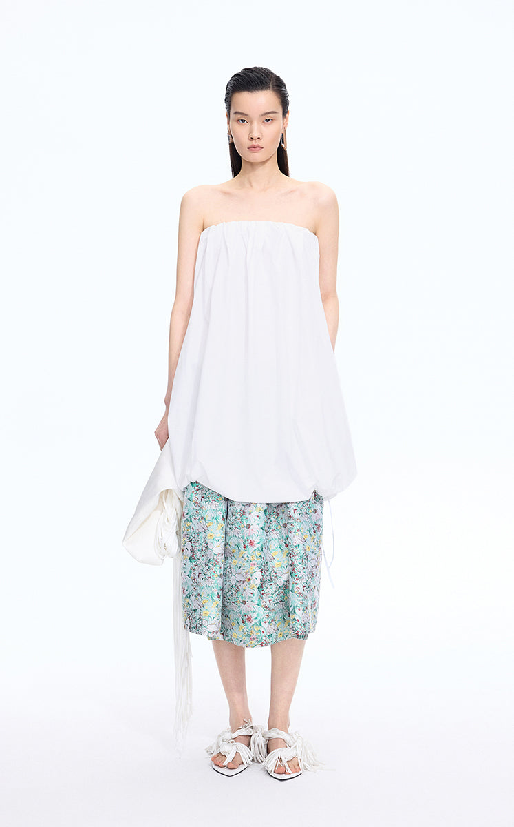 Dress / JNBY Cotton Poplin Strapless Dress Ecru