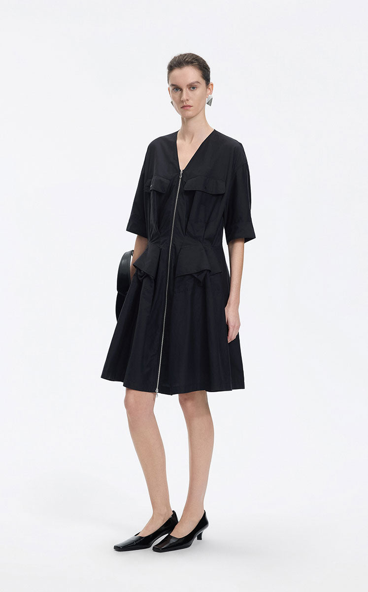 Dress / JNBY Cotton Poplin X-Silhouette Dress Jet Black