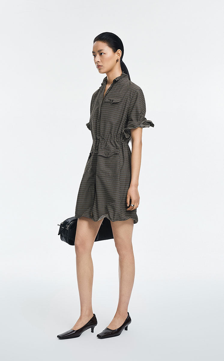 Dress / JNBY Cotton Silk Geometric Print Shirt Dress
