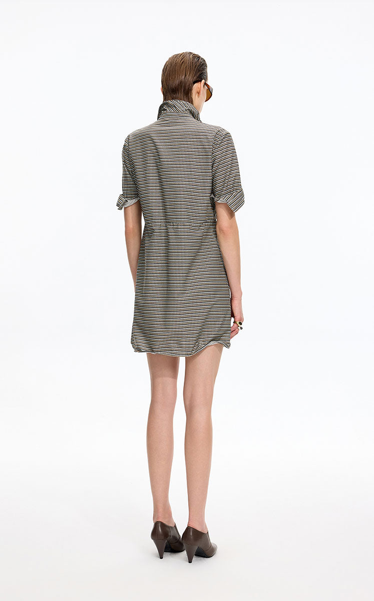 Dress / JNBY Cotton Silk Geometric Print Shirt Dress
