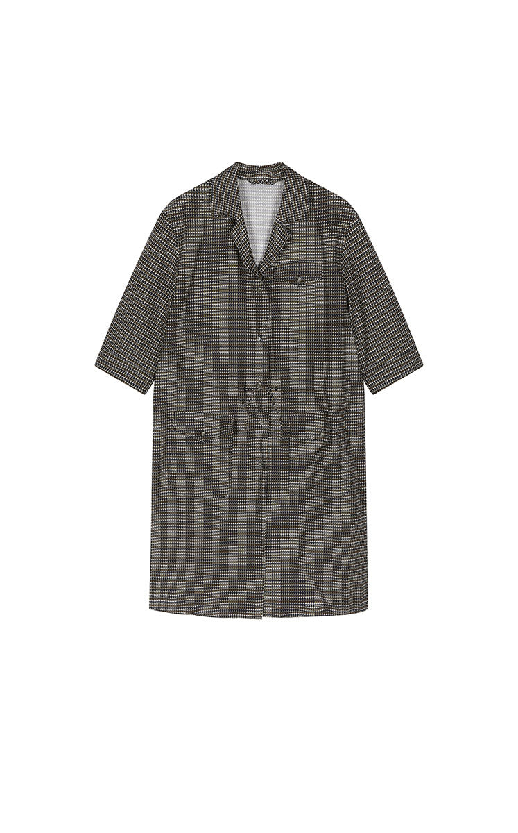 Dress / JNBY Cotton Silk Geometric Print Shirt Dress