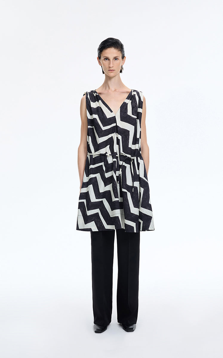 Dress / JNBY Pop Stripe Sleeveless Dress Yellow & Black