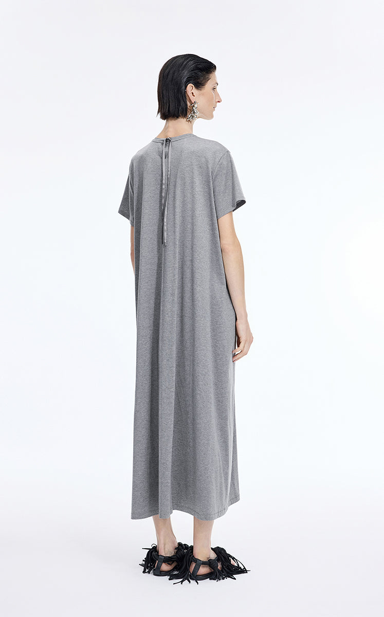 Dress / JNBY Cotton A-Line Short Sleeve Dress Mid Grey Marl-1