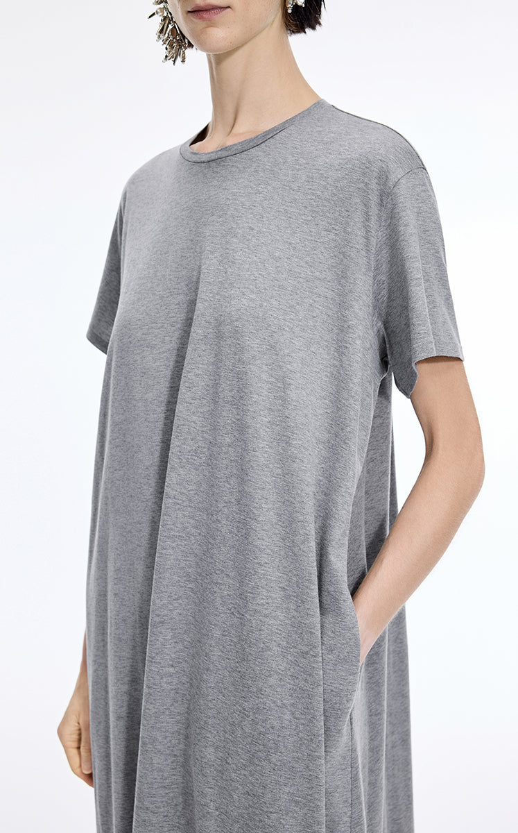 Dress / JNBY Cotton A-Line Short Sleeve Dress Mid Grey Marl-1
