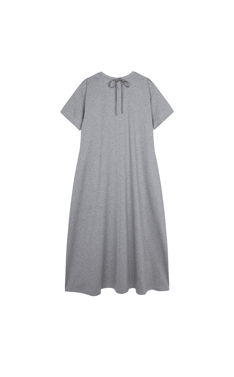 Dress / JNBY Cotton A-Line Short Sleeve Dress Mid Grey Marl-1